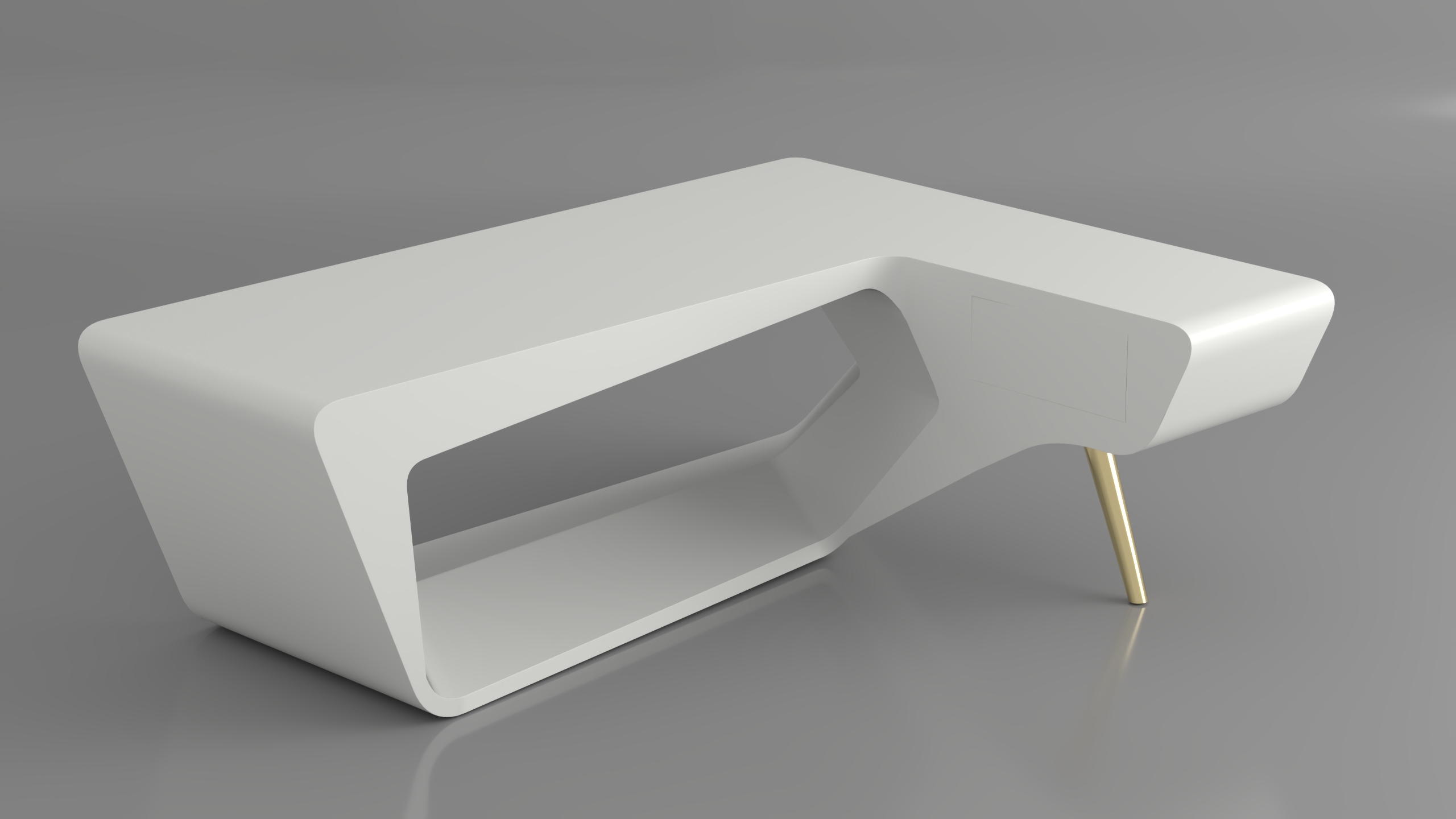 Modern Executive Office Desk with Curved Design