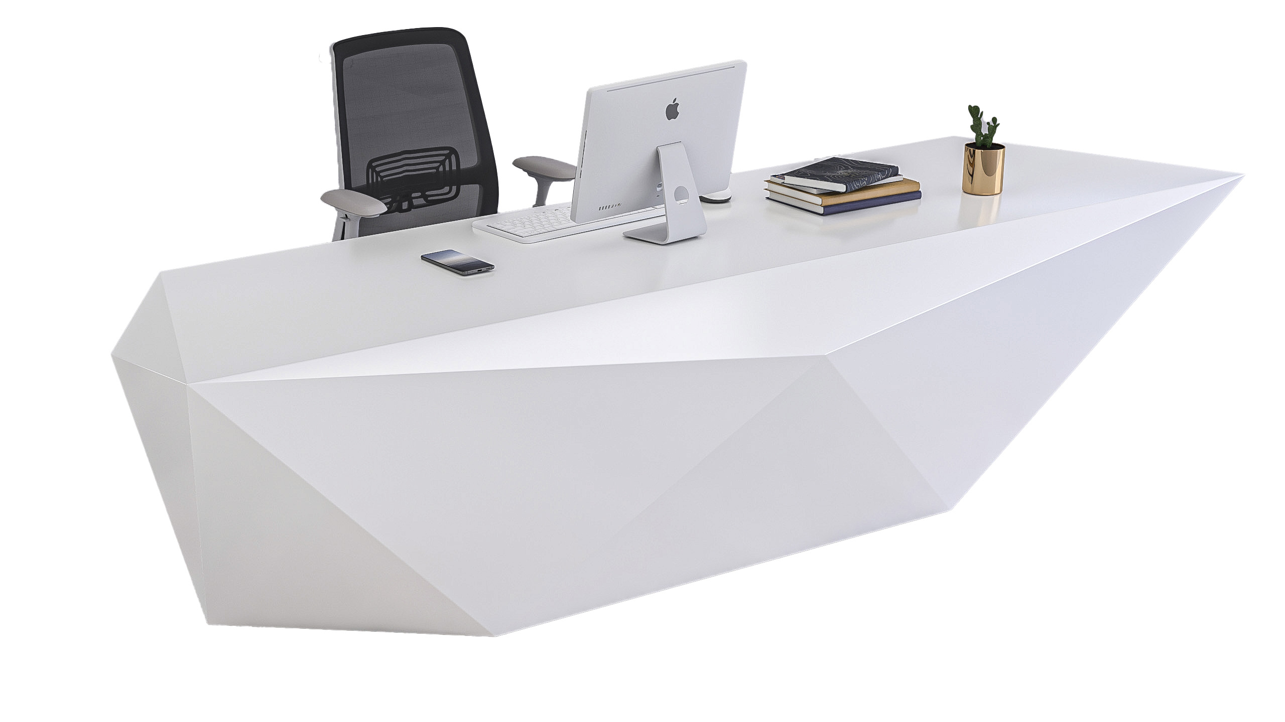 Modern Geometric Executive Office Desk