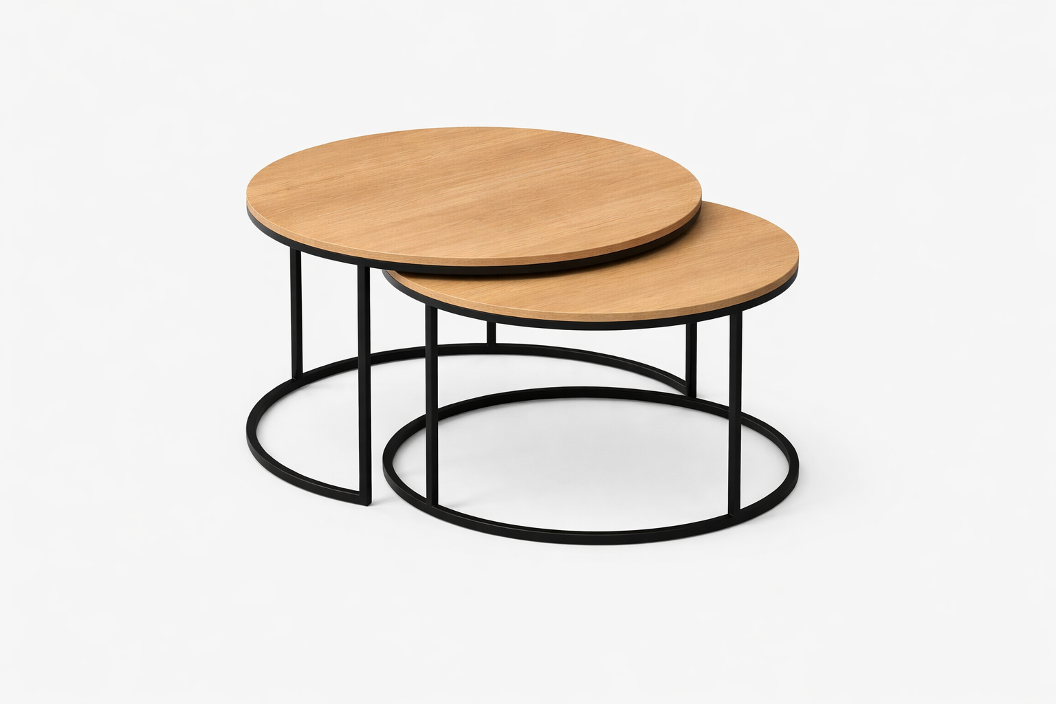 Modern Nested Round Coffee Table Set